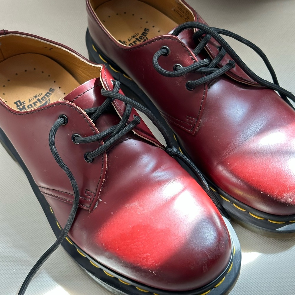 Dr Martens cherry red Oxford shoes